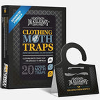 Dr. Killigan's Premium Double Potent Clothing Moth Traps with Pheromones Prime - Trap with Lure for Clothes Closets & Carpet - Case Making & Web Spinning Moth Prevention (20 Pack, Black)