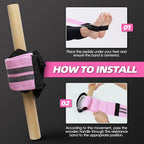 Pedal Resistance Bands with Handles, Upgrade Adjustable Manual Tension Training Pedal, Fabric Resistance Band with Wood Handles, Multifunction Fitness Bands for Abdomen, Waist, Arm, Leg
