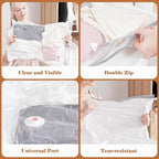 Vacuum Storage Bags for Clothing Travel, 10 Pack Vacuum Bags with Rechargeable Cordless Air Pump(2 Large+4 Medium+4 Small), Compression Packing for Clothes Blanket Suitcase Luggage