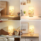 Fenmzee Sunflower Table Lamp for Bedroom - Inline Control, Small Bedside Lamp with 3000K A15 LED Blub, Easy Assembly (Sunflower Cream Shade, 9" Inline Control)