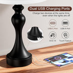 Seealle Touch Lamps for Nightstand - Bedside Lamps Set of 2, 3 Way Dimmable, USB C+A for Bedroom & End Tables (White&Black)