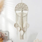 Large Tree of Life Dream Catchers, Macrame Wall Hanging Boho Handmade Woven Dream Catcher Macrame Wall Decor Art for Adults Boys Girls Bedroom Wedding Party Decor, Festival Blessing Gift（Light Beige）