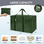 TICONN 2 Pack Extra Large Moving Bags Heavy Duty with Zippers & Carrying Handles, Durable Storage Bags Moving Boxes for Closet Organizers and Storage (2 Pack, Olive)