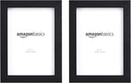 Amazon Basics Rectangular Photo Picture Frame, 5" x 7", Pack of 2, Black