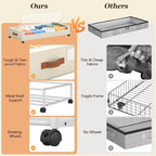 Yecaye 70L Under Bed Storage with Wheels, 3 Pack Larger Capacity Under Bed Storage Containers, Underbed Shoe Storage Organizer, Rolling Under Bed Metal Drawers for Clothes, Blankets, Beige