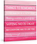 Inspirational Pink Wall Art Decor, Preppy Motivational Room Sign, Pink Positive Canvas Posters Art Work for Home Office Bedroom Living Room Kitchen Bathroom (8 X 10 Inches, Framed)