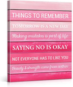 Inspirational Pink Wall Art Decor, Preppy Motivational Room Sign, Pink Positive Canvas Posters Art Work for Home Office Bedroom Living Room Kitchen Bathroom (8 X 10 Inches, Framed)