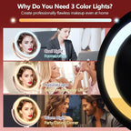 MIYADIVA Makeup Mirror with Lights,20X Magnifying Mirror with Light and Touch Switch,Vanity Mirror with 3 Color Light and 80 LEDs,2-Sided Lighted Magnified Mirrors 8.8 Inches, Pink