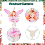 Cheereveal 24pcs Wooden Hanging Ornaments for Christmas Tree, Colorful Fairy Pendant Embellishments DIY Crafts for Door Wall Room Decor, Wood Decorations Supplies
