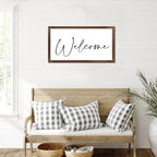 Bible Verse 12x22in Framed Wood Sign with Positive Quotes Welcome Retro Style Apricot Frame Wooden Plaque Birthday Housewarming Gift for Cottage Shelf Garden Yard Farmhouse Porch Cafe Bar Wall Decor