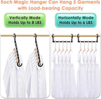 Magic Clothes Hangers Space Saving, Premium Closet Organizers and Storage, Sturdy Plastic Cascading Hanger with 360° Swivel Hooks for 20 Heavy Clothes, College Dorm Room Essentials for Girls, 4 Pack