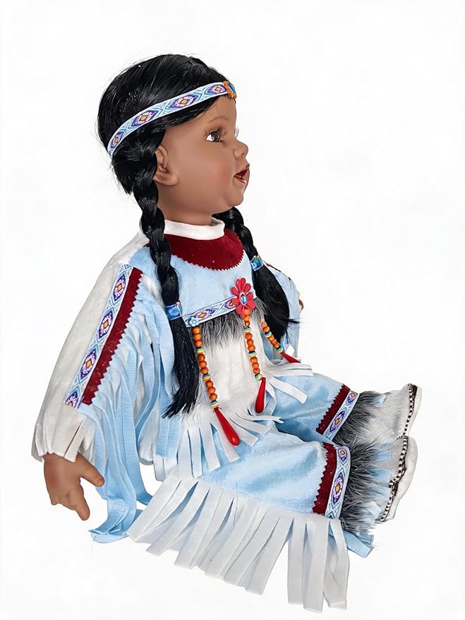 KINNEX COLLECTIONS SINCE 1997 22" Collectible Native American (Indian) Vinyl Doll - VM221130 (Blue-Tanvi)