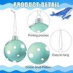 HyDren 40 Pcs Summer Ornaments for Tree 1.2 Inch Mini Beach Ocean Hanging Tree Decorations Seashells Seahorses Turtles Ornaments Balls for Holiday Party Favor Home Decorative Tropical Supplies