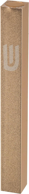 Aluminum Mezuzah Case - Gold Matte Tone Modern Design 4" 10cm Hebrew Parchment Scroll Case