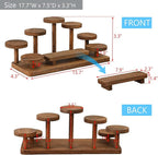 MOOCA Multi-Level Wooden Display Riser Stand for Jewelry, Accessories, Mineral, and Collectibles items - Jewelry and Figurine Display Risers, Versatile Stand for Action Figures and Home Decor, Brown Color