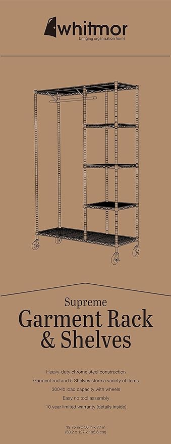 Whitmor Modern Industrial Wardrobe
