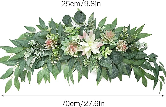 CDQL Artificial Succulents Swag Decorative Swag,Green Leaves Wedding Arch,Greenery Swag,Farmhouse Wedding Arch Flower,Table Centerpieces Wall Decor (1)