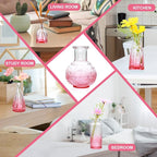 Brajttt Bud Vase Set of 25, Pink Glass Vases for Mini Flowers, Cute Vintage Set for Wedding, Home, Centerpieces
