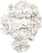 Design Toscano Bacchus, Grape Harvest Wine Greek Greenman Face Wall Sculpture, Medium, 12 inches tall, Cast Stone Resin, Antique Stone Finish