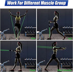 Resistance Bands Set, Himaly Exercise Bands Strength Training Fitness Bands Workout Elastic Bands with Legs Ankle Straps, Door Anchor, Handles & Carry Bag for Home Outdoor Workouts