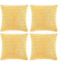 Fancy Homi 4 Packs Decorative Throw Pillow Covers for Living Room Couch Bed, Modern Farmhouse Boho Home Décor Accent Cushion Case, 18" x 18", Yellow