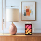 Dawnwake 18.5" Table Lamps Set of 2 for Living Room Bedroom, Bedside Lamps for Night Stands, Desk Nightstand Lamp Dimmable, Modern Linen Ceramic Lamps，Pink