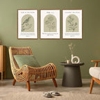 KAlRNE Sage Green Christian Wall Art Set of 3(16”X24”),Vintage Bible Verse Wall Decor,Modern Religious Birds Framed Canvas Paintings,Scripture Lilies Art Prints For Living Room Bedroom Office Church