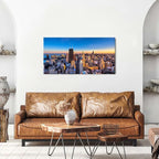 AIYISU Sunset Chicago Wall Art USA City Wall Decor Chicago Skyline Picture Center Cityscape Canvas Prints Painting Modern City Skyscraper Poster Artwork for Bedroom Living Room Home Decoration 20x40”
