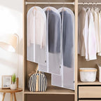 BALEINE 60'' Translucent Garment Bags, 2 Packs PEVA Dress Bag for Closet Clothes Dresses Suit Coats Storage (White, 2PK)