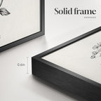 Framed Black and White Floral Wall Art for Bedroom, 4 Piece Vintage Botanical Canvas Paintings Artwork for Modern Farmhouse, Minimalist Flower Pictures for Living Room Kitchen Bathroom Wall Decor