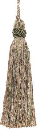 4" (10cm) Decorative Hand-Crafted Tassel | Craft Tassel (ITS) Beige Khaki Green Multicolor #4567 (Kahki Green, Dark Beige, Kahki Beige) Sold Individually