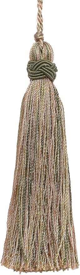 DÉCOPRO Set of 10 Decorative Olive Green Champagne 4 inch Tassel Imperial II Collection Style# ITS Color: SAGEGRASS - 4567
