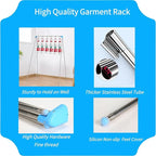 Lmaray Portable Travel Garment Rack, Compact Stainless Steel Foldable Mini Drying Clothes Rack for Travel, Camping, Hotel Room, Laundry, Dance Costume, Indoor, Outdoor (Updated-Longer and Thicker)