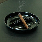 Premium Plastic Ashtray, Trash Can, Pack of 3, Round Black Large Size, for Indoor Outdoor Home Office Patio Restaurant Bar Hotel Use