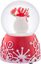 Holiday Red Glitterdome 4.75 x 3.25 Resin 80MM Snow Globe Plays Jingle Bells