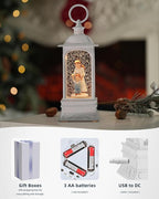 Mom and Son Gifts, Christmas Snow Globe Gifts for Mother and Daughter, 6H Timer, Baptism New Parents Gifts for Couples Christmas Snow Globe LanternDecorations for Mom, Loving Family, Grandmother