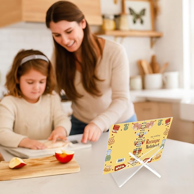 Americanflat Acrylic Easel Stand - 4" Tabletop Easel and Plate Stand - Set of 2 - Lightweight Display Holders for Photos, Cards, Frames, Books, Magazines, Albums - Home or Office Decor