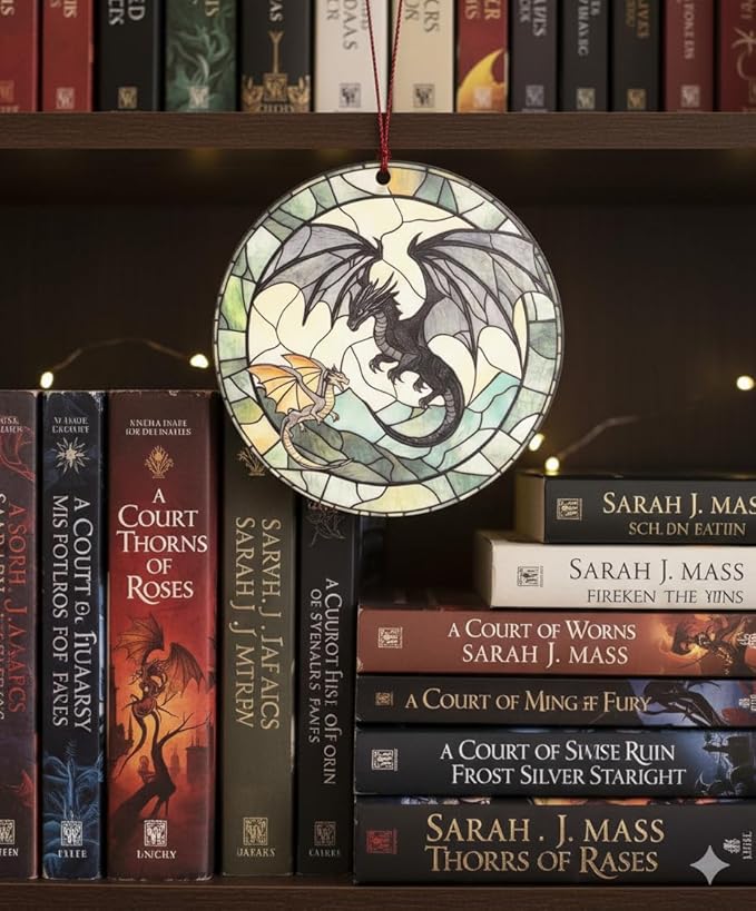 Dragon Ornament, Fantasy Acrylic Round Ornament with Two Dragons, Gothic Home Decoration, Mythical Creature Christmas Ornament 2026, Unique Gift for Dragon Lovers, Fantasy Decor for Men and Women