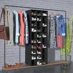 coastal rose Hanging Shoe Organizer for Closet, 30 Sections Hanging Closet Organizers and Storage Shelves, Space Saving Hanging Shoe Storage, Black, 17''W×11.5''Dx 48''H