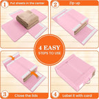 WOWBOX Sheet Organizers and Storage,Closet Bed Sheet Organizer Under Bed Storage and Organization with Label Cards & Clear Window for Bedding Sheets,Duvet Covers,Blankets (10 Pack，Pink)