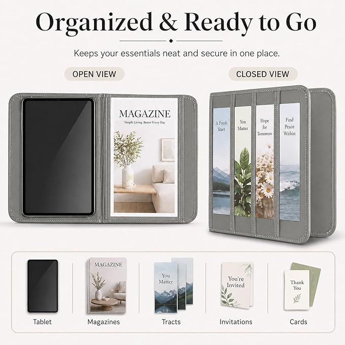 party greeting Magazine and Tract Holder for Jehovah Witness Ministry Supplies for Jehovahs Witnesses Accessories Pioneer Best Life Ever Gifts Ideas Convention(Gray)