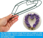 PATIKIL 8 Inch Christmas Wire Wreath Frame, Metal Heart Shape Dream Catcher Rings Macrame Wreath Floral Hoop for Home Car DIY Craft Wedding Wall Hanging Decorations, Green