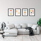 Egofine A4 Picture Frames Set of 4, Made of Solid Wood Covered by Plexiglass 5x7 and 6x8 with Mat or A4 whitout Mat, for Table Top Display and Wall Mounting Photo Frame Black