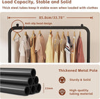JIUYOTREE Standard Clothes Clothing Garment Rack with Storage Shelves Clothes Organizer for Hanging Clothes Coat Jacket Shirt Sweater Jeans Black