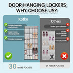 Over the Door Shoe Organizer with 30 Breathable Mesh Pockets - Large Capacity Closet Storage for Men & Women, Hanging Shoe Rack Organizer (White)