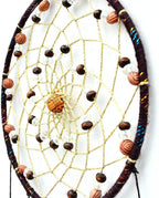 MOONFLY Dream Catcher Handmade Traditional Feather Dreamcatcher Hanging Home Wall Decoration Craft Ornament for Home, Bedroom, Kids, Boys Native American Style Décor (Brown Life Tree)