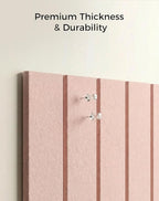 Aothia 12-Pack Felt Bulletin Board Tiles - 48x36 Modular Pin Board for Walls, 0.2" Thick Cork Board Alternative for Office & Classroom, 70 Adhesive Tabs & 40 Pushpins Included (Pink)