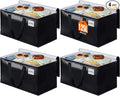 BlissTotes Moving Bags, Heavy Duty Moving Boxes with Zippers Top and Sturdy Handles, Storage Bags for Space Saving and Packing, Collapsible Moving Supplies, Storage Totes (125L, 4-Pack, Black)