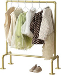 Kids Pipes Dress up Racks, Kids Clothing Racks, Child Garment Racks, Hanging Clothes Rod Storage Shelf Organizers Shelves Shelving, Gold Metal