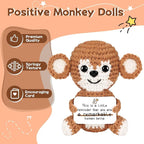 DAFURIET Gifts for Him/Her: Stuffed Animal Women/Men Thank You Present, Handmade Positive Crochet Monkey Emotional Birthday Mother's Day Easter Retirement Gifts for Teacher Friend Coworker Couple